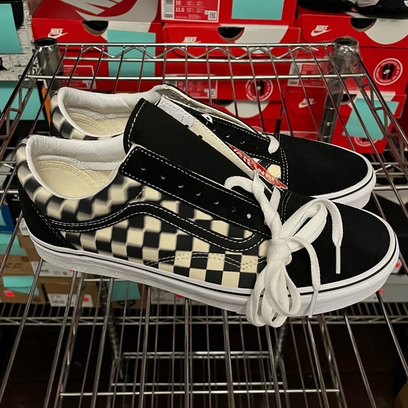 Vans Old Skool Blur Check Black White Sneaker - Picture 3 of 4